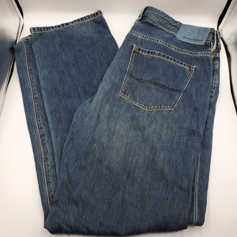 Tommy Bahama Mens Standard Fit Straight Leg Blue Denim Jeans 36x32 Medium Wash